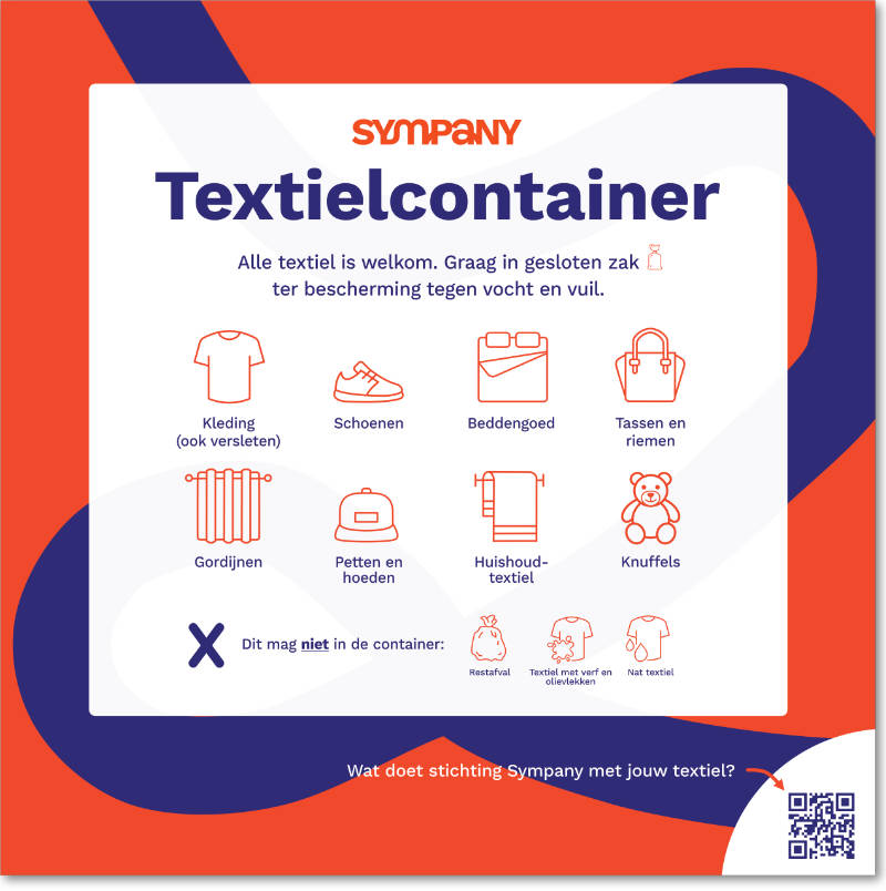 Nieuwe sticker voor textielcontainers Sympany